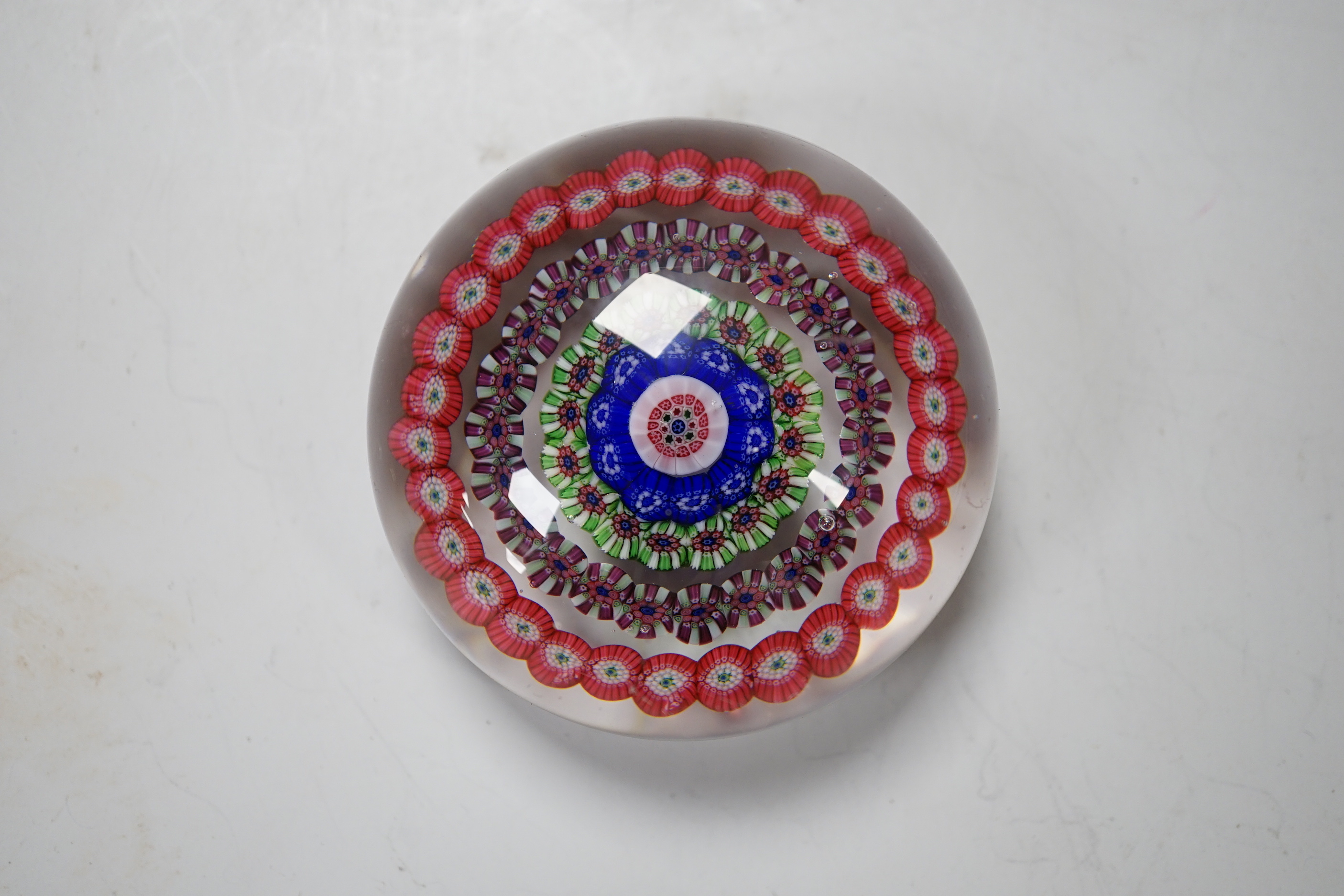A Baccarat concentric millefleur cane paperweight, 6cm diameter